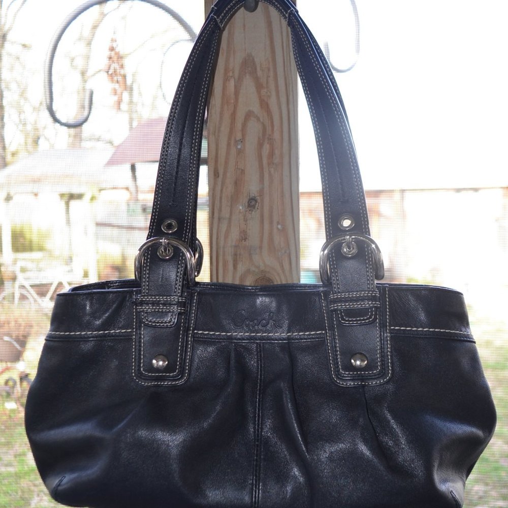 Black Soft Leather Coach Purse